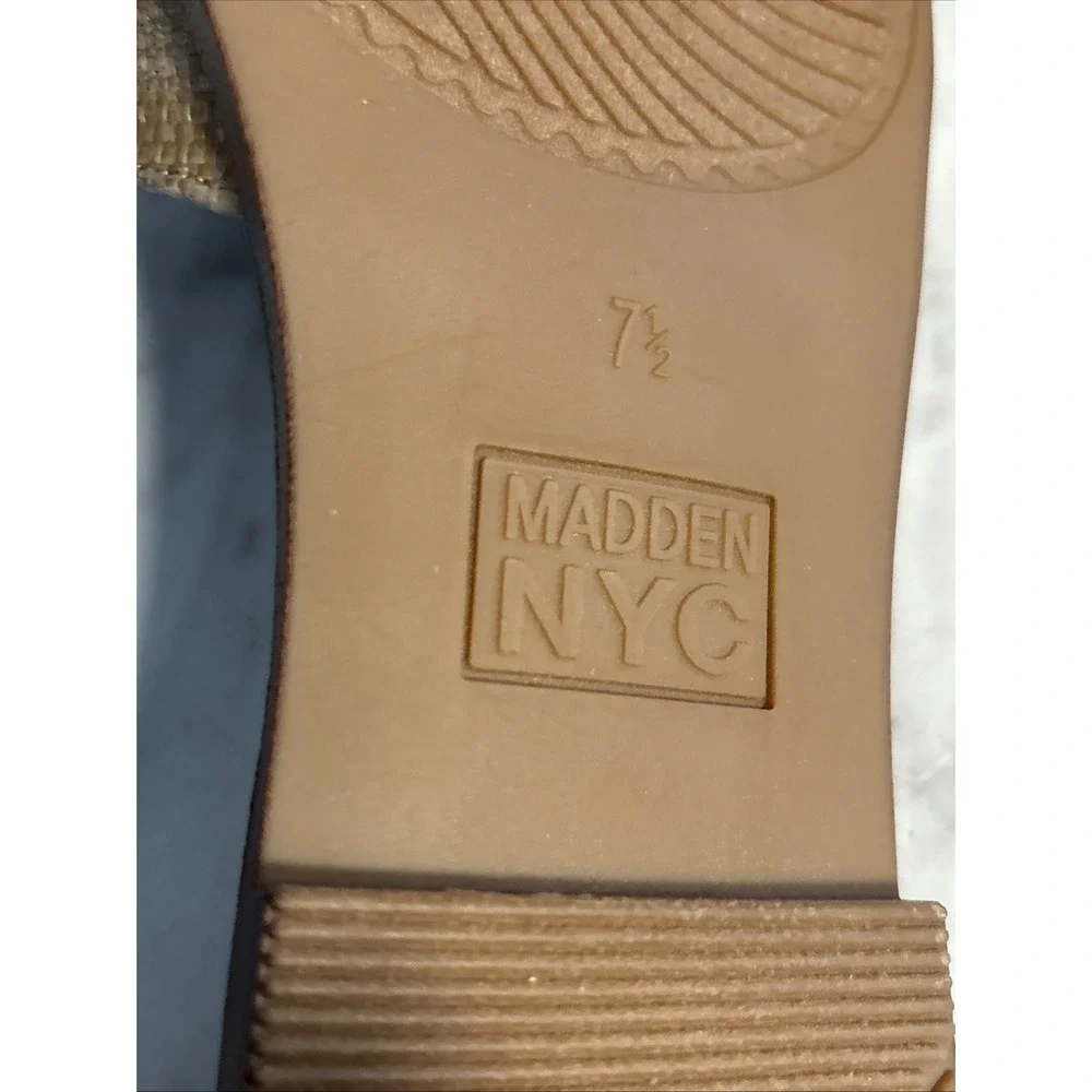 Madden‎ NYC Women's Classic Flat Slide Sandals,  7.5 Slip-On, Medium Width NWOT